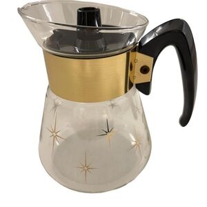 60s Pyrex Corning Ware Starburst Atomic Coffee 4 Cup Carafe Mid Century Modern